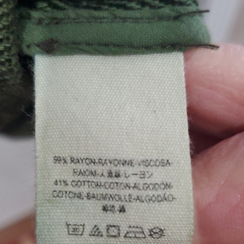 Free People Olive Green Military Style Jacket Rayon / Cotton Blend - Picture 9 of 11